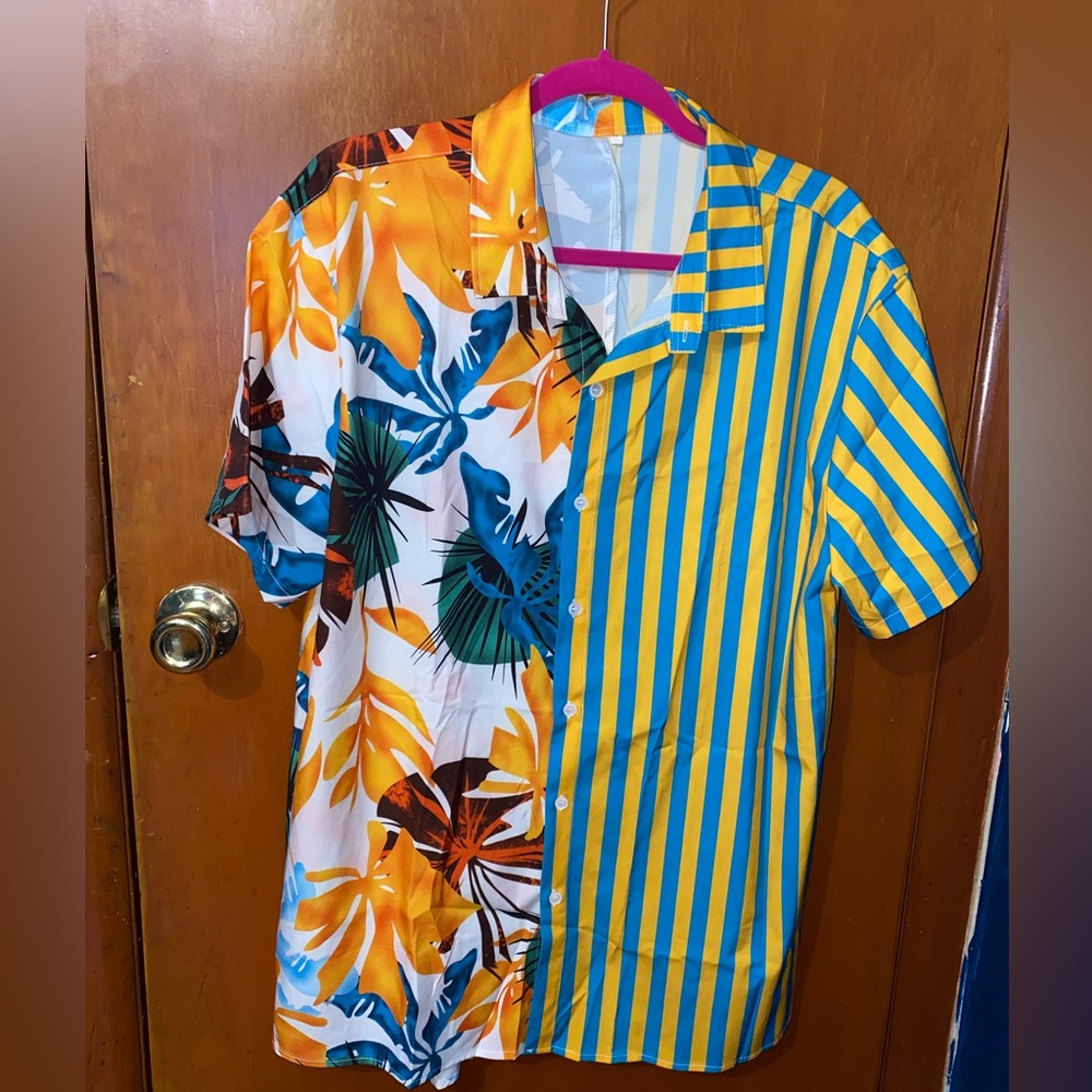 Male printed button down shirt